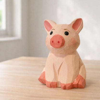 Pig Figurine for Desk or Shelf Decor
