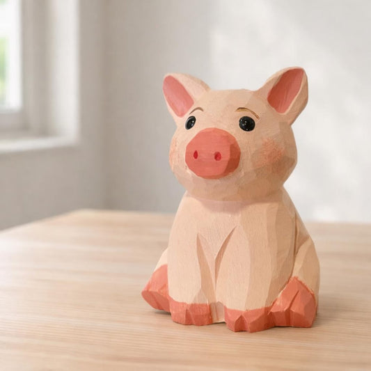 Pig Figurine for Desk or Shelf Decor
