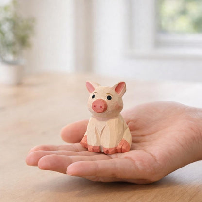 Pig Figurine for Desk or Shelf Decor